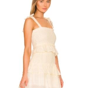 1.STATE Ruffle Mini Dress in Toasted Ivory